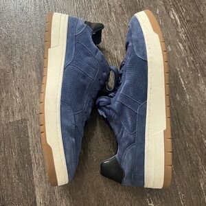 Vince Suede Perforated Lace‎ Up Sneakers Navy Blue Men's Size 13